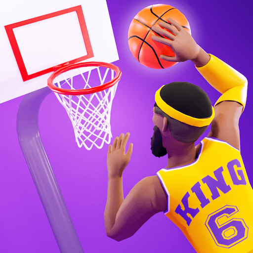 A player dunks beautifully in Basketball Superstars
