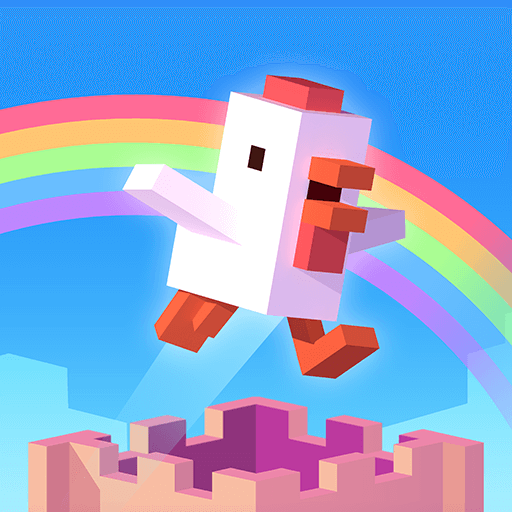 The super cute chick in Crossy Road is crossing the roads