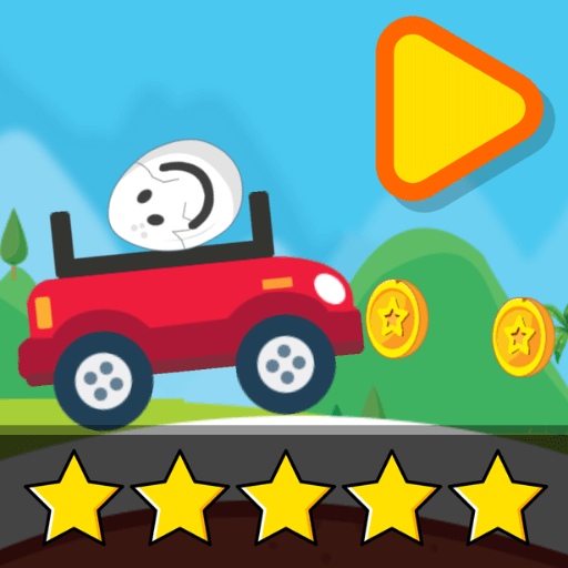 The truck with the egg in the back is about to start conquering the challenges in Eggy Car.