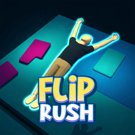 The character is performing a somersault in Flip Rush.