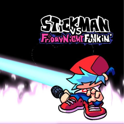 Boyfriend in a battle with a stickman character in FNF vs Stickman