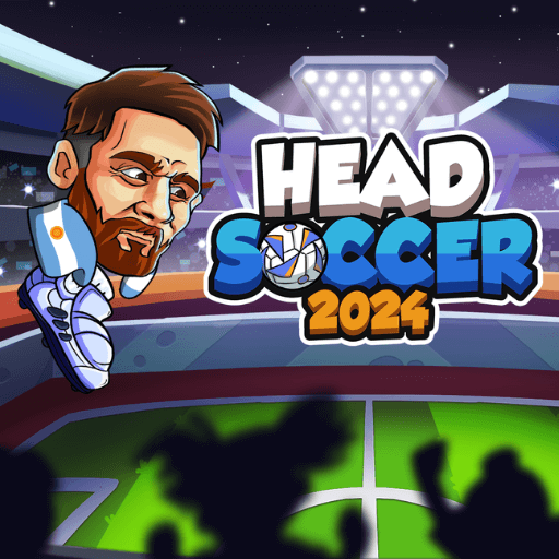 player in Head Soccer 2024 is flying and taking a shot