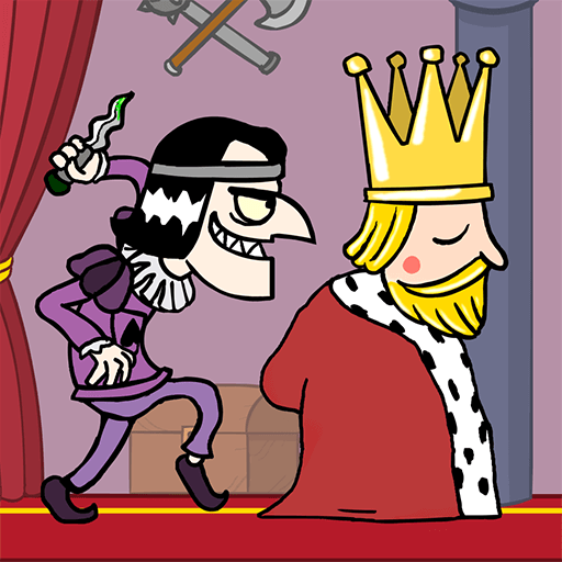 Your character is trying to kill the king in Murder with funny graphics