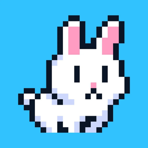 cute bunny with pixel graphics in Poor Bunny