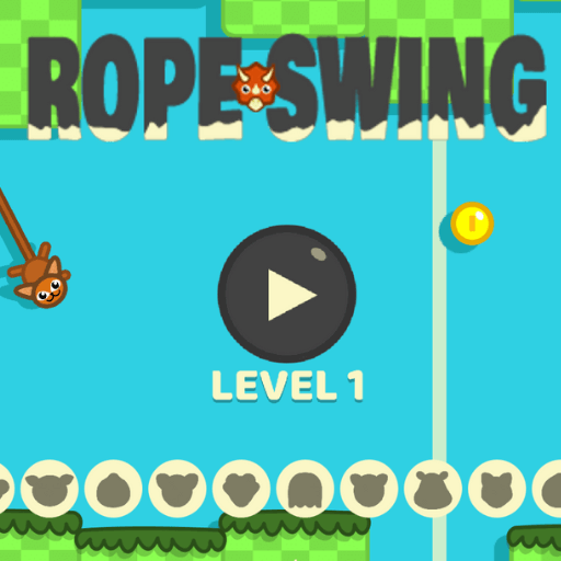 level 1 in Rope Swing, when the cat is about to enter the rope swing obstacle course