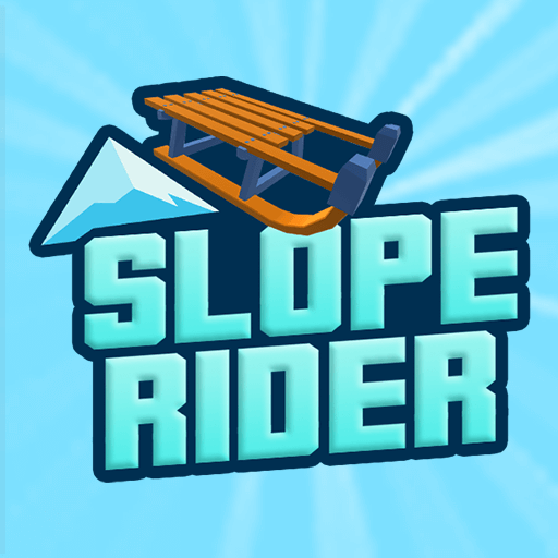 Slope Rider game logo and snowmobile image
