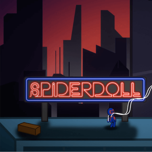 Spider-Man holding web, preparing for a rooftop swing in SpiderDoll