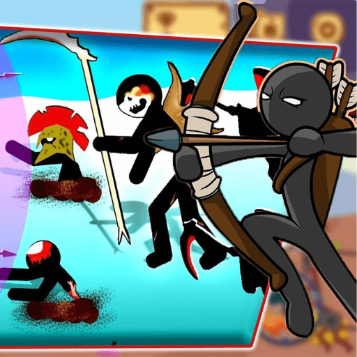 A fierce battle in Stick Warriors New Battle with archers, mages, physical damage, magic damage...