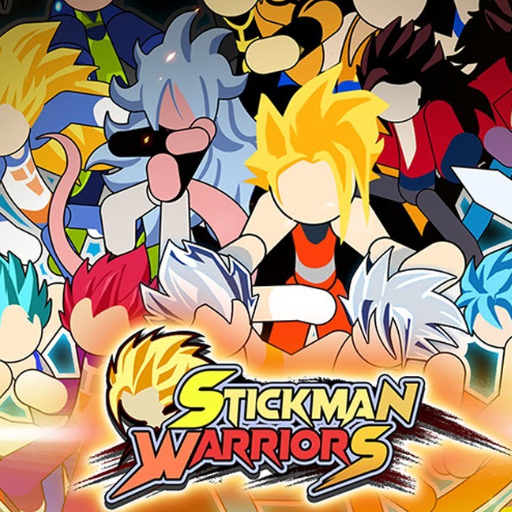 The characters in Stickman Warriors are in a chaotic battle.