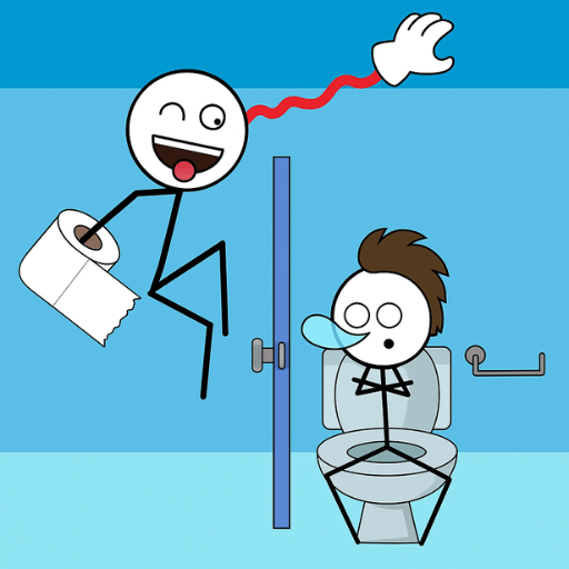 The stickman character in Super Swing with long arms is preparing for a funny jump