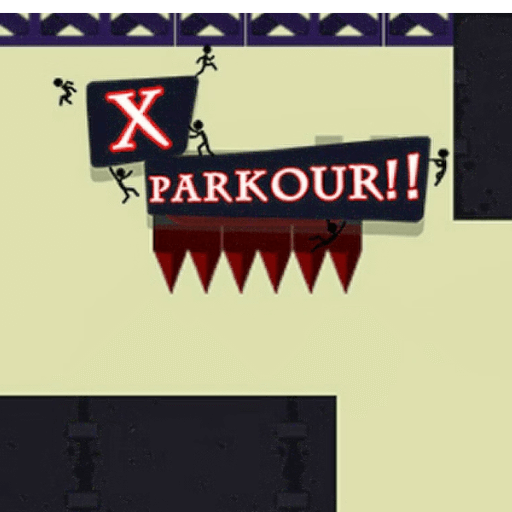 Stickman character is preparing to start overcoming obstacles in X Parkour