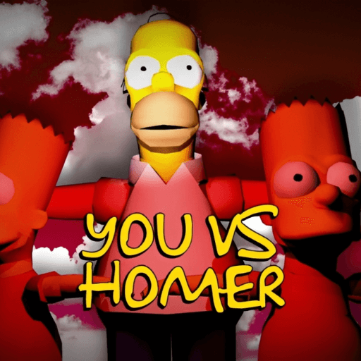 In the game You vs Homer, Homer has caught two hiding barts, one in each hand.